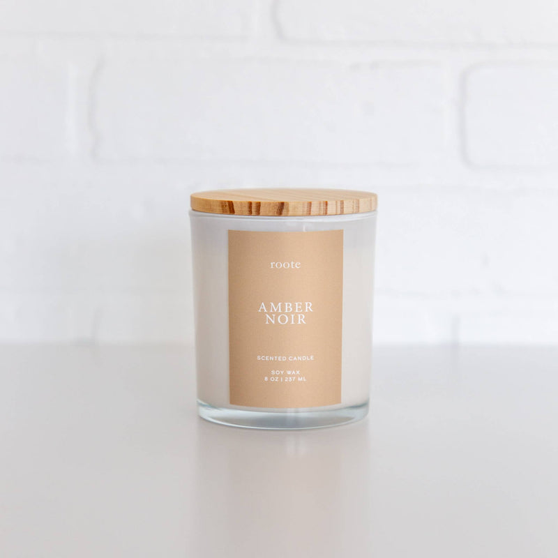 Amber Noir Soy Wax Scented Candle White Tumbler Jar