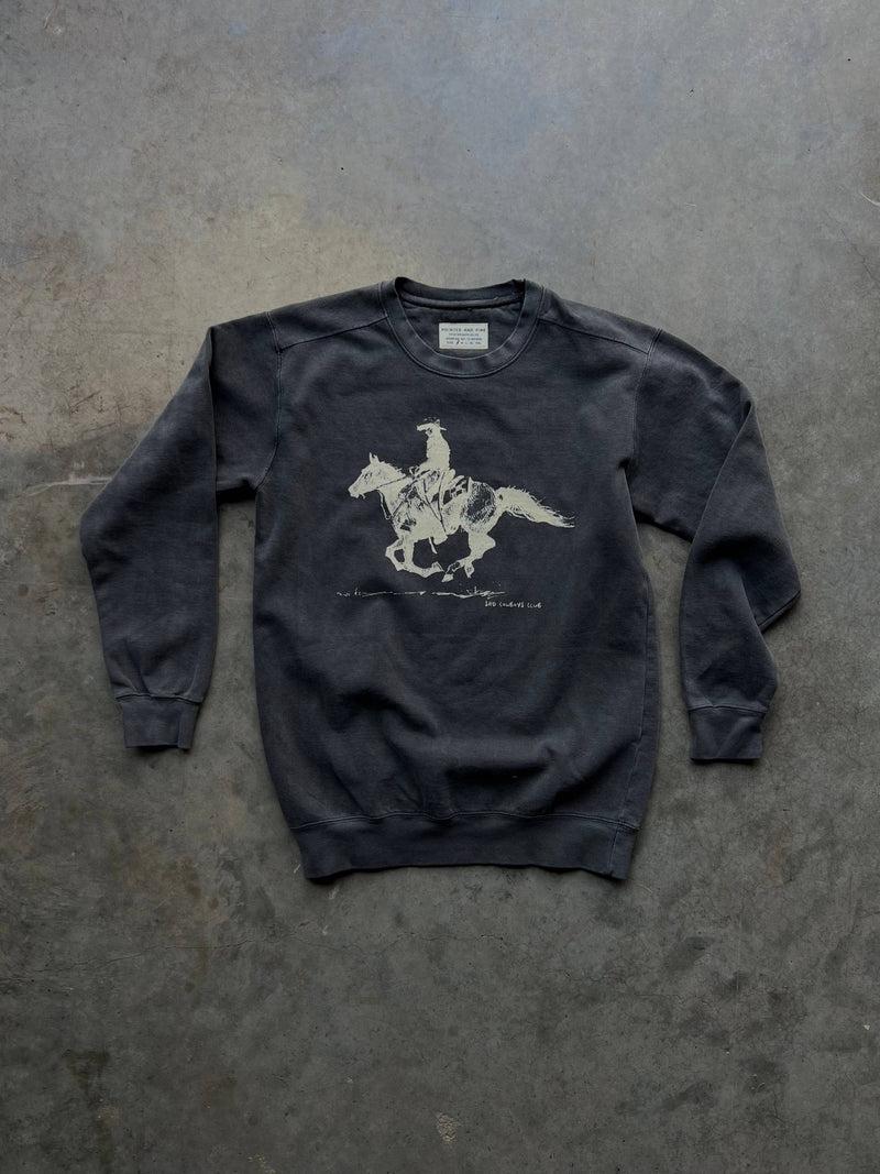 SAD COWBOYS CLUB CREWNECK - CHARCOAL