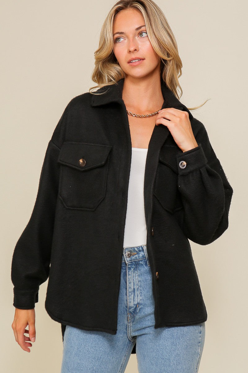 Black Fall Button Down Jacket