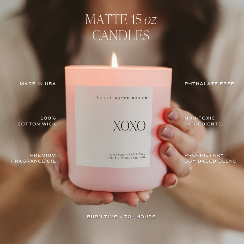 *NEW* XOXO 15 oz Soy Candle, Matte Jar - Valentine&