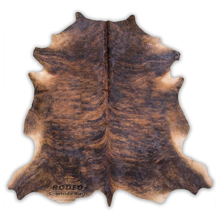 Dark Brindle Cowhide Rug - Striped Exotic Brown Hues