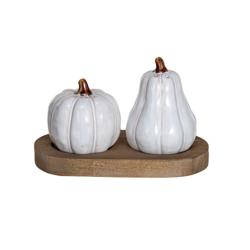 Stoneware Fall Salt & Pepper Shakers