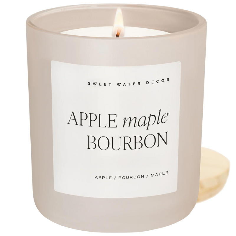 Apple Maple Bourbon 15 oz White Matte Jar