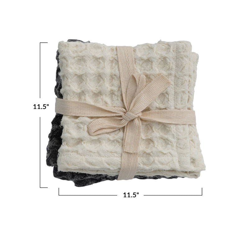 Set of Cotton Waffle Weave Dish Cloths