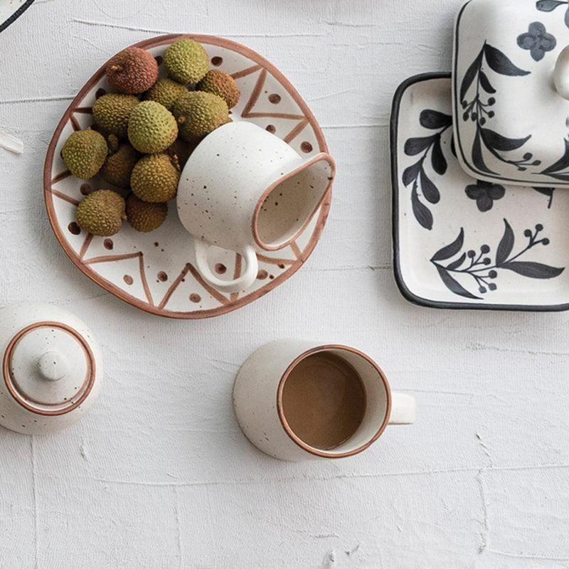 Stoneware Coffee Mug - Rustic Speckled White