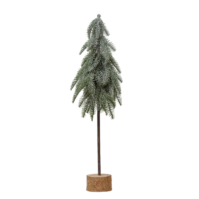 Fauz Pine Tree with Wood Slice Base