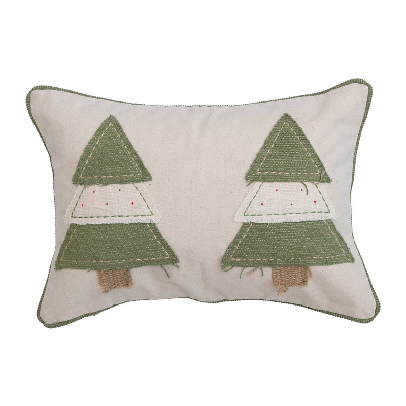 Cotton Lumbar Christmas Tree Pillow