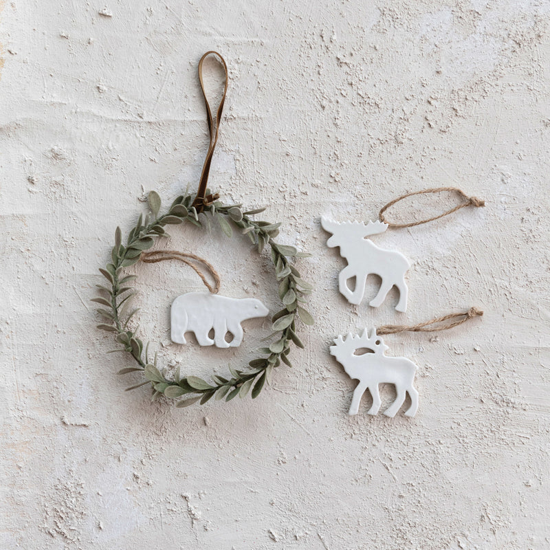 Stoneware Artic Animal Ornament