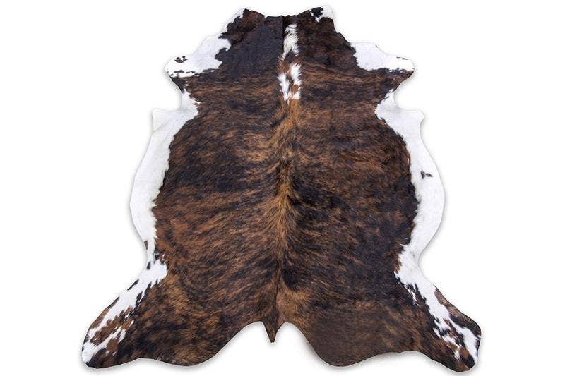 Dark Brindle Cowhide Rug - Striped Exotic Brown Hues