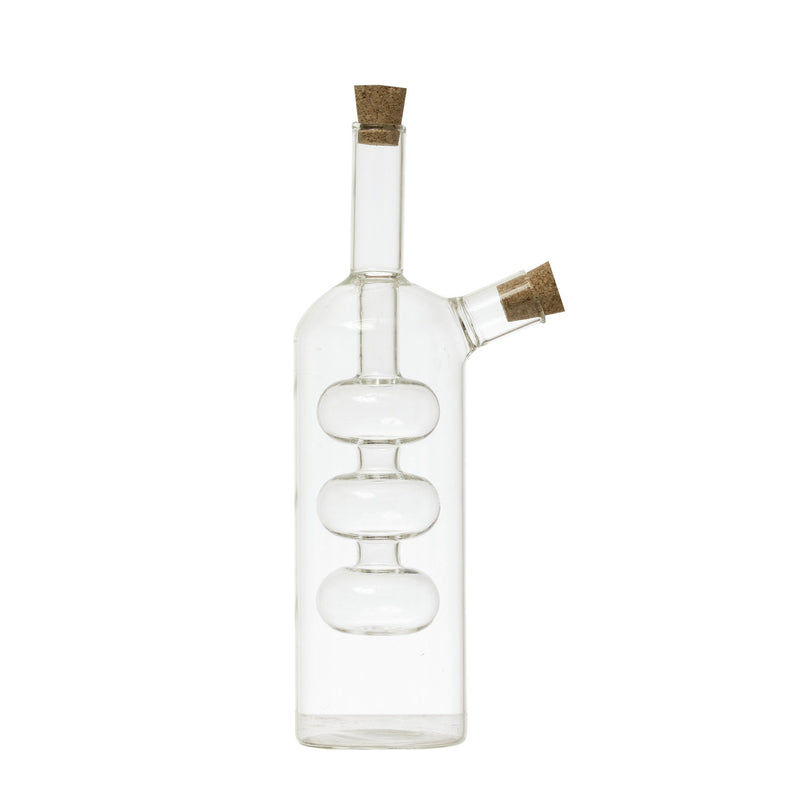 Glass Oil and Vinegar Cruet with Cork Stoppers