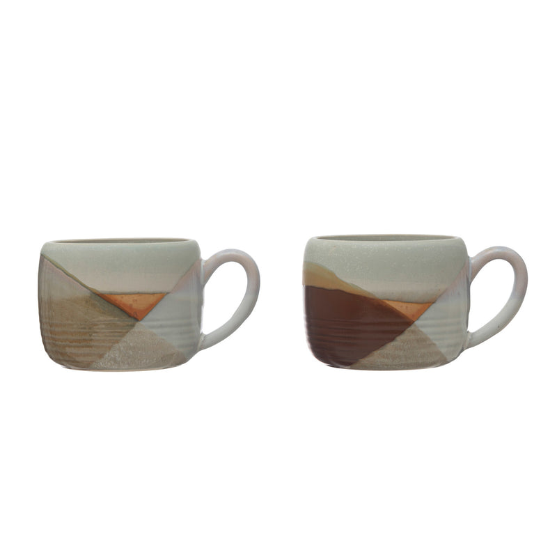 16 oz. Stoneware Mug w/ Design, 2 Colors (Each One Will Vary)