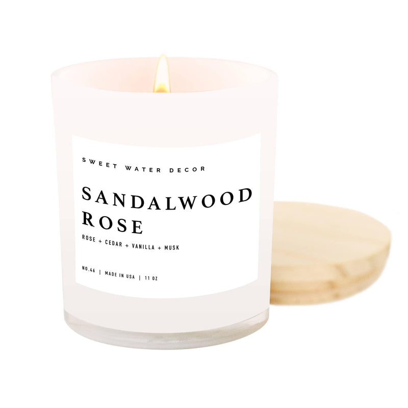 Sandalwood Rose 11 oz Soy Candle - Home Decor & Gifts - Mae It Be Home